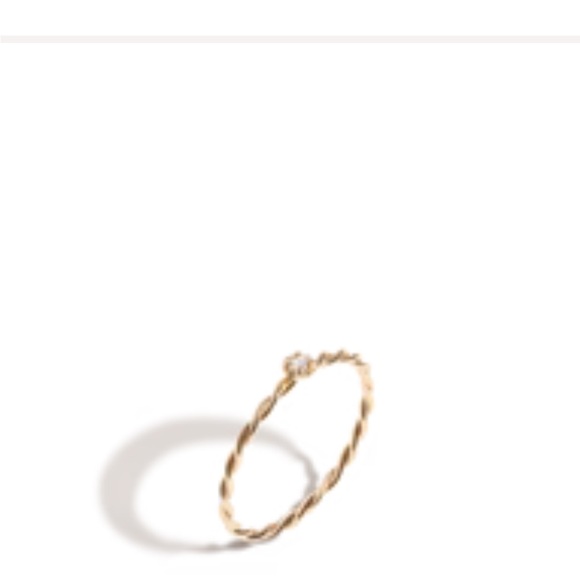 New with box Aurate 18K Solid Gold Mini Twist Stacking Diamond Ring size 4.5 - Picture 5 of 6